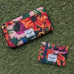 NWT Herschel Supply Wallet Set - In Bloom - Thomas Wallet & Charlie Wallet